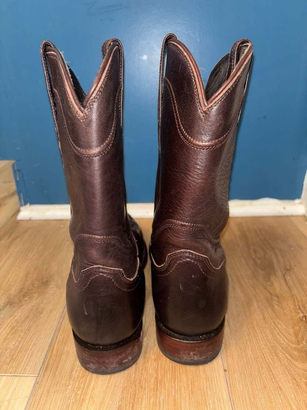 Tecovas The Earl Men's Roper Cowboy Boots in Bourbon Calfskin Leather - Picture 6 of 10